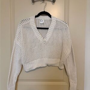 Aerie Off-White V-Neck Sweater